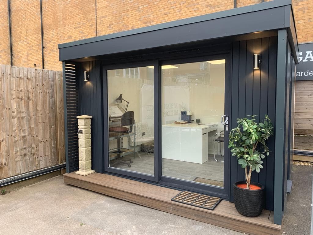 Garden Room UK Showroom - Modern garden office display in Biggin Hill
